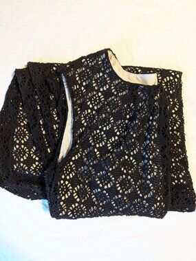 CB Women's Size Large Black Lace Overlay Dress